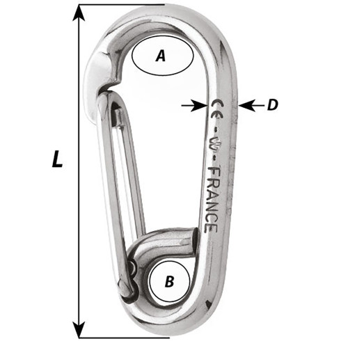 Wichard Marine - Symmetric Carbin Hook - 120mm Length, 15/32"