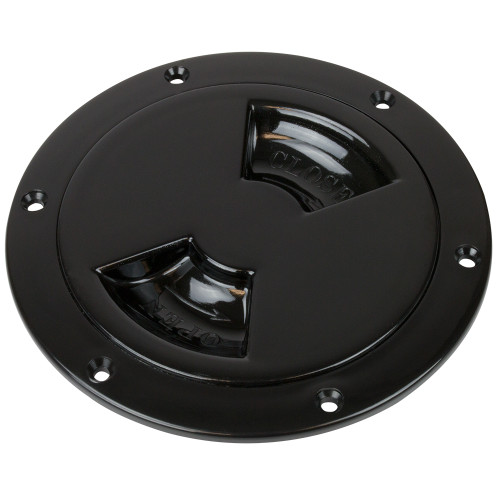 Sea-Dog - Quarter-Turn Smooth Deck Plate - With Internal Collar, Black, 6" - Apollo Lighting