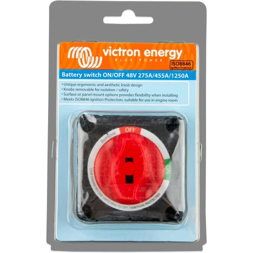 Victron Energy Battery Switch ON/OFF, 275A, 48V, ISO8846, Surface or Panel Mount