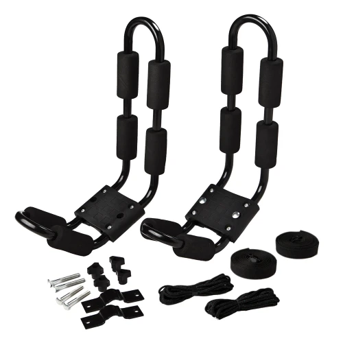 Attwood Marine Kayak Roof Rack Mount, Fits Existing Roof Racks, J-Style, 120 lb Capacity, 2 Straps
