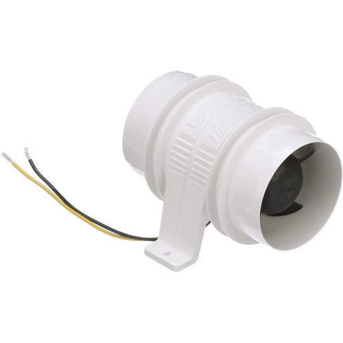 Attwood Marine Turbo 3000 Series Water-Resistant In-Line Bilge Blower, 3 in, 12V, 145 CFM, White Housing - Apollo Lighting