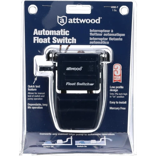 Attwood Marine Automatic Bilge Pump Float Switch, 12V/24V