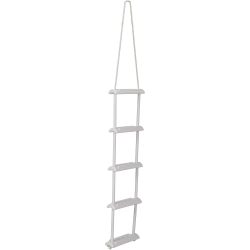 Attwood Marine Rope Ladder, 5-Step, 11-3/4 in Blow-Molded Steps, Cleat or Railing Mount, Fold-Flat