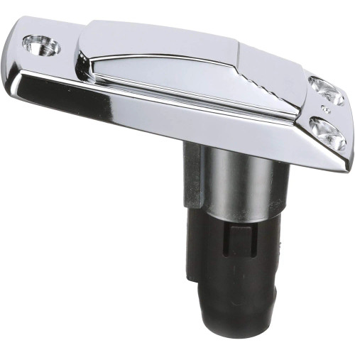 Attwood Marine Rectangle 2-Pin Pole Light Base, For 12 Degree Angled Poles, 12V, Zamak, 4 x 1-5/8 in - Apollo Lighting