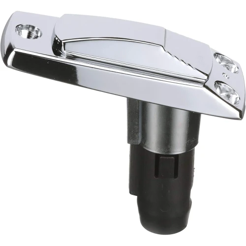 Attwood Marine Rectangle 2-Pin Pole Light Base, For 12 Degree Angled Poles, 12V, Zamak, 4 x 1-5/8 in