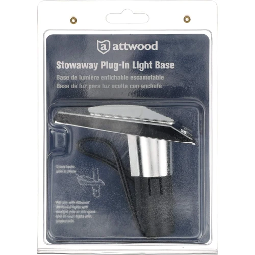 Attwood Marine Rectangle 2-Pin Pole Light Base, For 12 Degree Angled Poles, 12V, Zamak, 4 x 1-5/8 in
