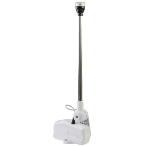 Attwood Marine PowerBase Powered Fold-Down Antenna Base, For 1 in-14 Threaded VHF Antennas, Up to 8 ft - Apollo Lighting