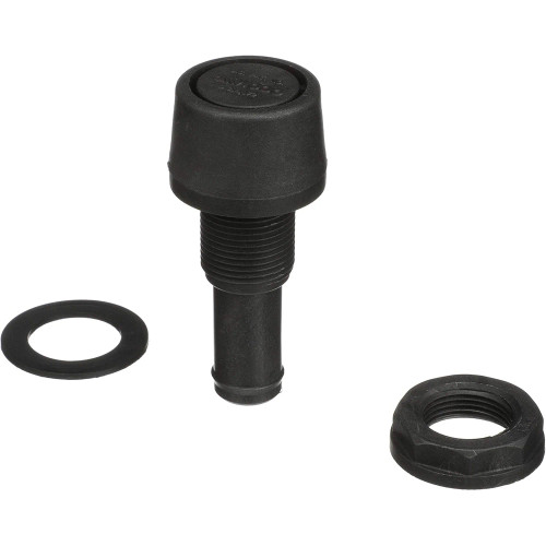 Attwood Marine Straight Fuel Vent, 5/8 in ID Hose, 3/4 in Hole, 7/8 in Max Hull Thickness, Black Polypropylene - Apollo Lighting