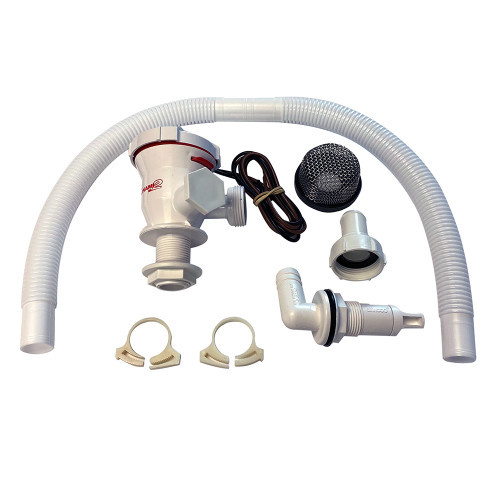Attwood Marine Tsunami Mk2 T500 Recirculating Aerator Kit, 500 GPH, 3/4 in Hose