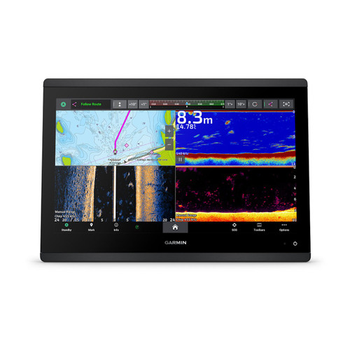 Garmin GPSMAP 1623xsv Chartplotter with Sonar, 16 in IPS Touchscreen, UHD SideVu/ClearVu, 1 kW CHIRP, NMEA 2000, Wi-Fi