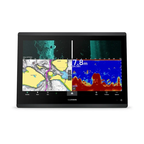 Garmin GPSMAP 1623xsv Chartplotter with Sonar, 16 in IPS Touchscreen, UHD SideVu/ClearVu, 1 kW CHIRP, NMEA 2000, Wi-Fi