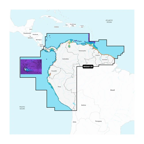 Garmin Navionics South America North Marine Chart, Inland and Coastal Coverage, One-Year Subscription, ActiveCaptain Daily Updates, Auto Guidance+