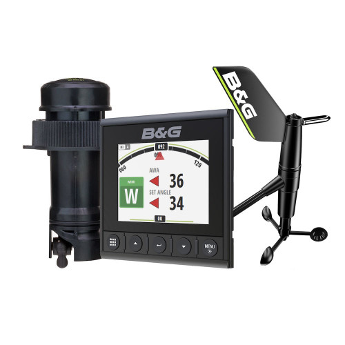 B&G Triton 2 Wireless Speed/Depth/Wind Instrument Pack, 4.1in Color Display, DST810 Thru-Hull Speed/Depth/Temp Transducer, WS320 Wireless Wind Sensor, NMEA 2000 Starter Kit