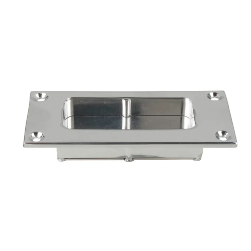Perko 1110 Flush Pull, Chrome-Plated Zinc Alloy and Stainless Steel, 3-11/16 x 1-11/16 in Face Plate, 7/16 in Depth