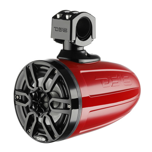 DS18 - X Series HYDRO 6.5" Wakeboard Pod Tower Speakers - With RGB LED Light, 300W, Red