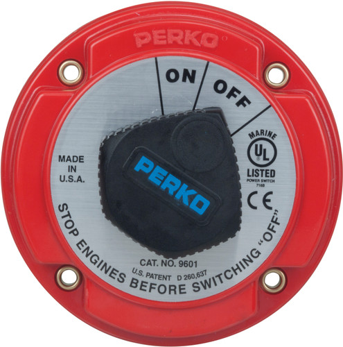 Perko 9601 Series Medium Duty Battery Disconnect Switch, 250A, 6-32VDC, Ignition Protected - Apollo Lighting