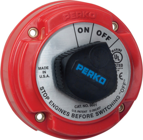 Perko 9601 Series Medium Duty Battery Disconnect Switch, 250A, 6-32VDC, Ignition Protected