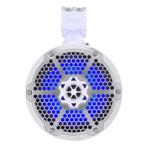 DS18 - Hydro 8" Neodymium Marine Towers - With Built-in Passive Radiator, 1" Driver, RGB LED Light, 550 Watts, Pair White