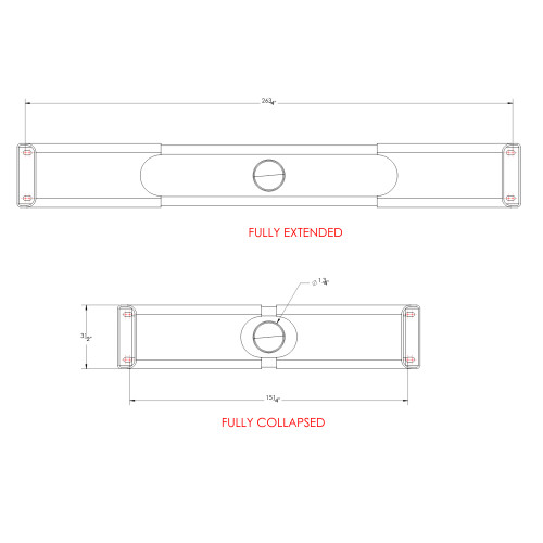 TACO Marine ShadeFin Mini Kayak Mount, For Sit-on-Top Kayaks, YakAttack GearTrac Compatible, 26.75 in Adjustable Base, Powder-Coated Aluminum, Misty Silver Finish
