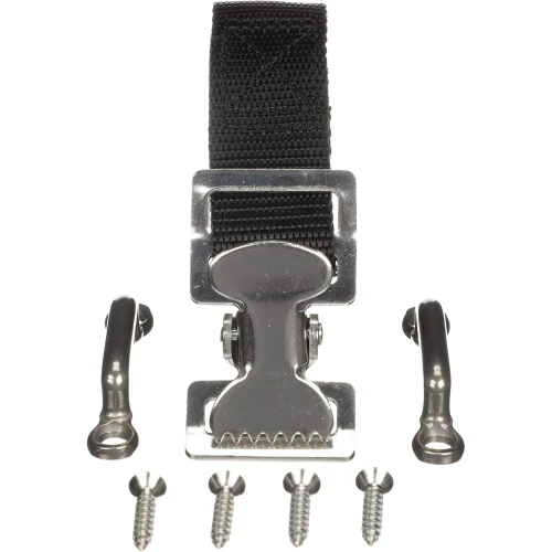 Attwood Marine Fuel Tank Strap Set, 1 in White Nylon Strap, Quick-Release Buckle, Footman Loops
