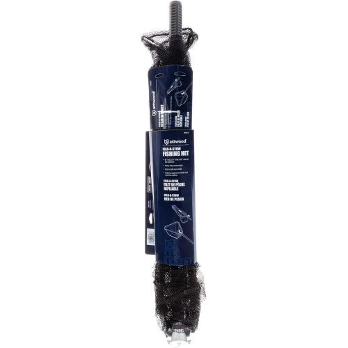 Attwood Marine Fold-N-Stow Fishing Net, Knot-Free Netting, Flip-Handle Lock