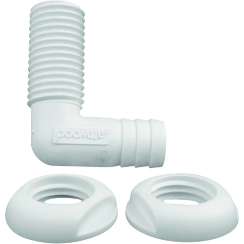 Attwood Marine 90 Degree Thru-Hull Connector, White Polypropylene, Above-Waterline - Apollo Lighting