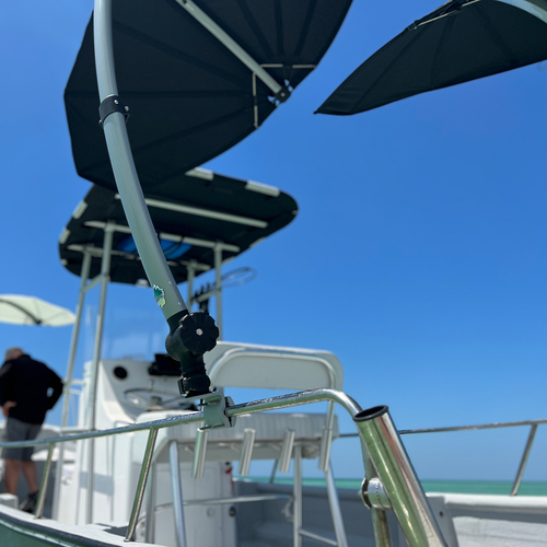 TACO Marine ShadeFin Mini Rail Mount, 6061 Aluminum, Type-304 SS Screws, Misty Silver Finish - Apollo Lighting