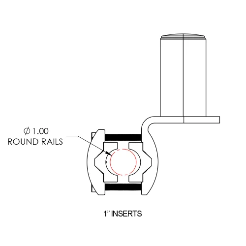 TACO Marine ShadeFin Mini Rail Mount, 6061 Aluminum, Type-304 SS Screws, Misty Silver Finish