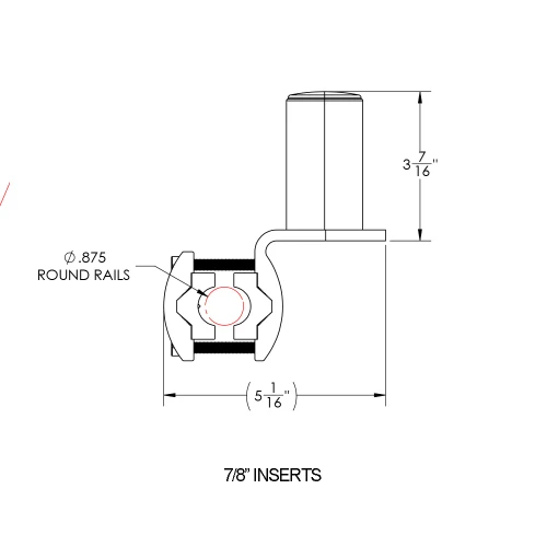 TACO Marine ShadeFin Mini Rail Mount, 6061 Aluminum, Type-304 SS Screws, Misty Silver Finish
