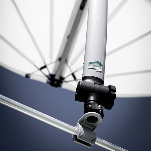 TACO Marine ShadeFin Mini Rail Mount, 6061 Aluminum, Type-304 SS Screws, Misty Silver Finish