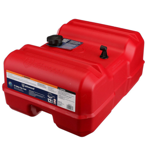 Attwood Marine Low Profile Portable Fuel Tank, 12 gal, 1/4 in NPT, EPA/CARB, 24 x 18 x 11.61 in - Apollo Lighting