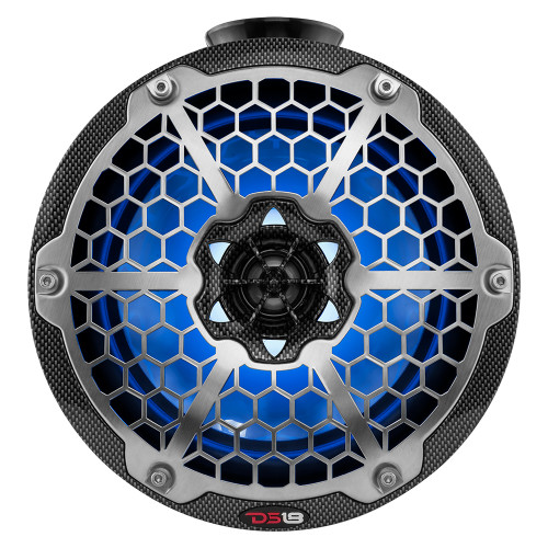 DS18 - HYDRO 8" Compact Wakeboard Pod Tower - With RGB Light, 375W, Black Carbon Fiber