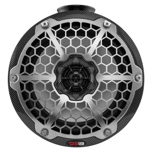 DS18 - HYDRO 8" Compact Wakeboard Pod Tower - With RGB Light, 375W, Black Carbon Fiber