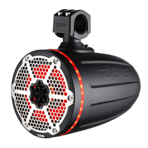 DS18 - 8" Neodymium Marine Towers - With Built-in Passive Radiator, 1" Driver RGB LED Light, Black