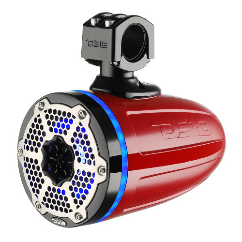 DS18 - 8" Neodymium Marine Towers - With Built-in Passive Radiator, 1" Driver RGB LED Light, Black