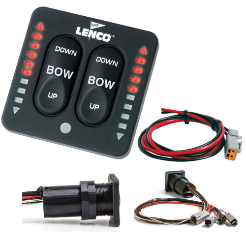 Lenco Marine - LED Indicator Integrated Tactile Switch Kit - With Pigtail, For Single Actuator Systems