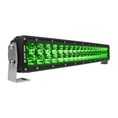 Black Oak LED - Pro Series 3.0 Curved LED Light Bar - Double Row Combo, Green Hog Hunting, 20"