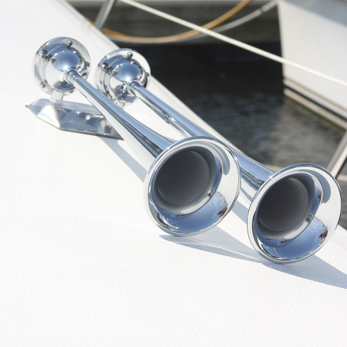 Marinco - Chrome Plated Trumpet Air Horn - 24V