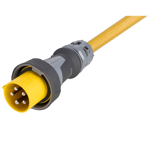 Marinco - 5-Wire Shore Power Cable - 100 Amp 120/208V 4-Pole, One-Ended Male Only Cord, Blunt Cut