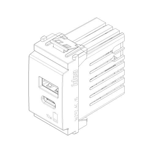 Vimar Idea Series USB Supply Unit, 5V, 120-240V, 1 Module