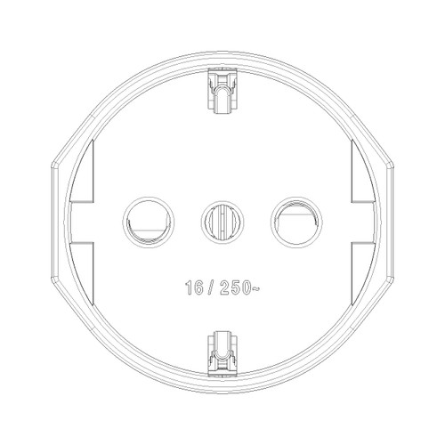 Vimar Supernova SICURY Italian Standard P30 Axial Socket Outlet, 2P+E, 16A, 250V, IP20