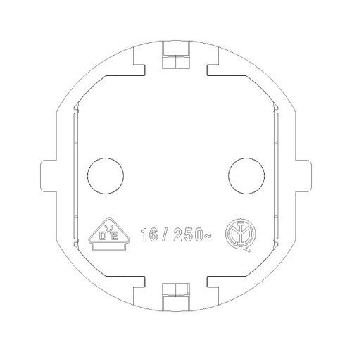 Vimar Supernova German Standard 2P+E Axial Plug, 16A, 250V, IP20, Screw Terminal, Thermoplastic