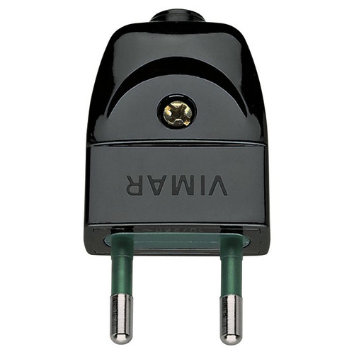 Vimar - Supernova Series - 2P S10 Axial Plug - 10A/250V, Black - Apollo Lighting
