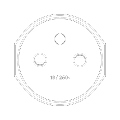 Vimar Supernova 2P+E French Axial Socket Outlet, 16A, 250V, IP20, Screw Terminal, Halogen-Free