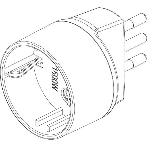 Vimar SICURY S11 to P30 Socket Adapter, 250V, 10A Plug, 16A Outlet