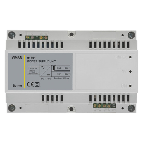 Vimar By-me Plus DIN Rail Supply Unit, 120-230V AC, 29V DC, 1280mA, Decoupling Coil, 8 Modules