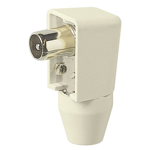 Vimar Coaxial TV Plug, IEC 9.5mm Male, 75 Ohm, 90° Elbow, RG59, Ivory - Apollo Lighting