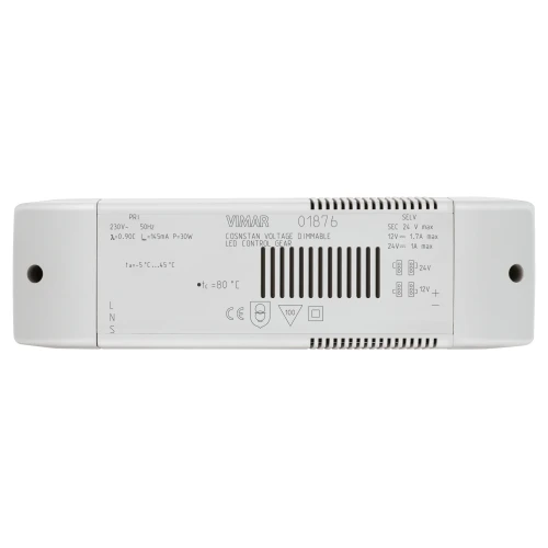 Vimar LED RGB Constant Voltage Driver, For RGB LED Modules, 12/24VDC, 24W, IP20