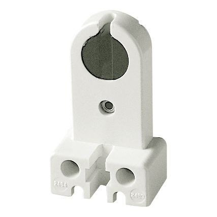 Vimar G13 Fluorescent Lamp Holder, 2A 250V, Rotor-Type, Screw Fixing, Brass Contacts, 80C Rated, White Housing - Apollo Lighting