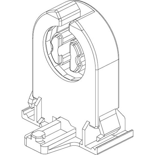 Vimar G13 Fluorescent Lampholder, 2A, 500V, 140C, with Starter Holder, Snap-Fit, Screwless Terminals